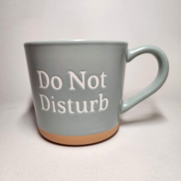 NEW DO NOT DISTURB Coffee Tea Mug Cup 15 Oz Stoneware Mint & Brown By Threshold - Picture 1 of 14